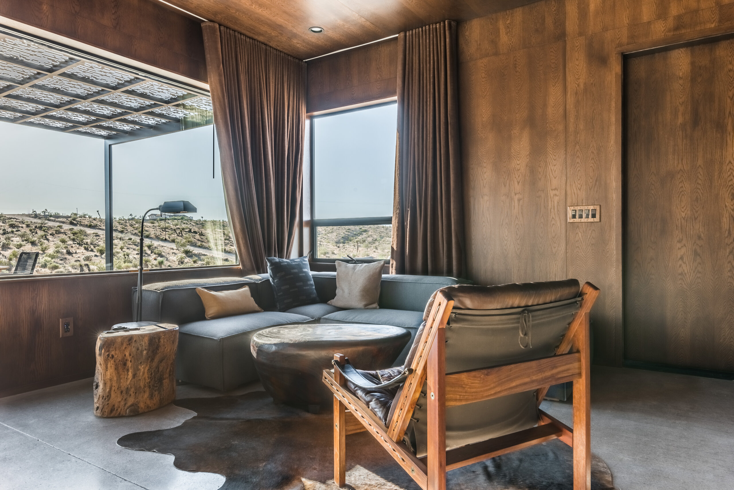 Leather den seating at Pause House PM